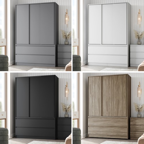 180cm sliding door drawer - 180cm, 4